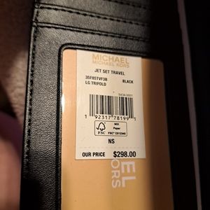 Michael Kors tri-fold wallet charcoal color